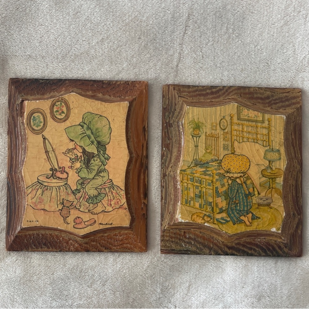 Vintage Wooden Holly Hobbie Art Set